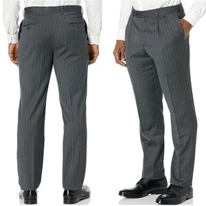 Ralph Lauren NWT Men’s Charcoal Gray & White Pin Stripe 100% Wool‎ Dress Slack